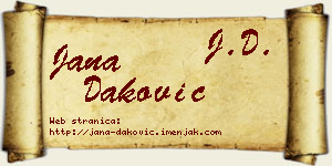 Jana Daković vizit kartica
